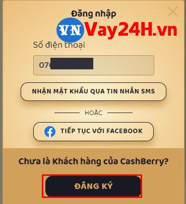 Các bước đăng ký vay tiền Cashberry bước 1 Các bước đăng ký vay tiền Cashberry bước 1
