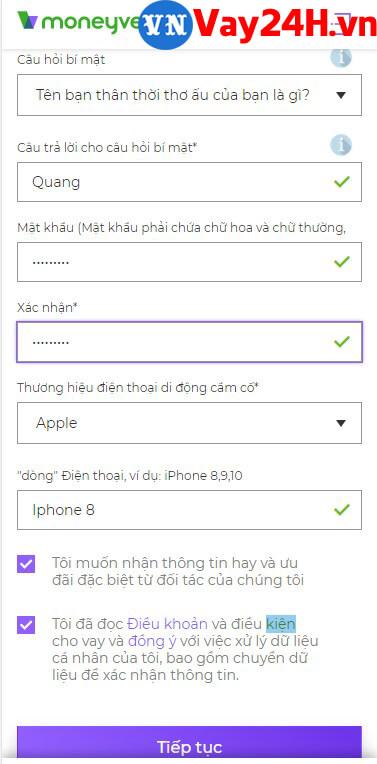 Các bước đăng ký vay tiền MoneyVeo 5 Các bước đăng ký vay tiền MoneyVeo 5