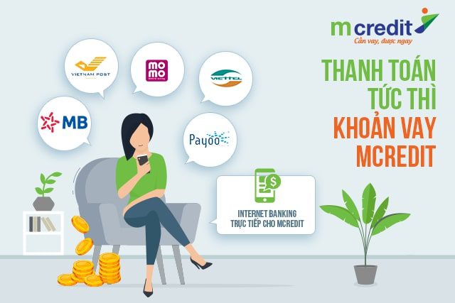 Hướng dẫn thanh to&aacute;n khoản vay tiền mặt Mcredit