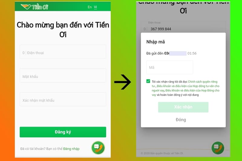 Nhập thông tin đăng ký vay tiền ơi Nhập thông tin đăng ký vay tiền ơi