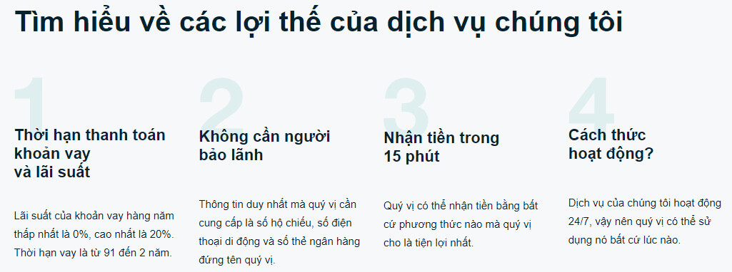 Ưu điểm của vay tiền tại Credilo