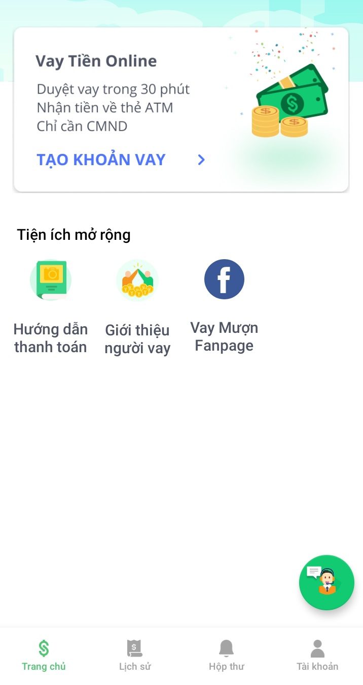 Tạo khoản vay tr&ecirc;n Vaymuon