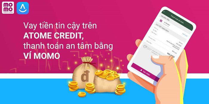 Thanh to&aacute;n khoản vay Atome credit qua v&iacute; momo