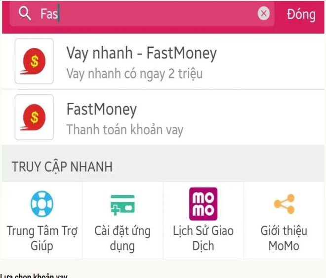 Vay tiền Fast money qua ứng dụng Momo Vay tiền Fast money qua ứng dụng Momo